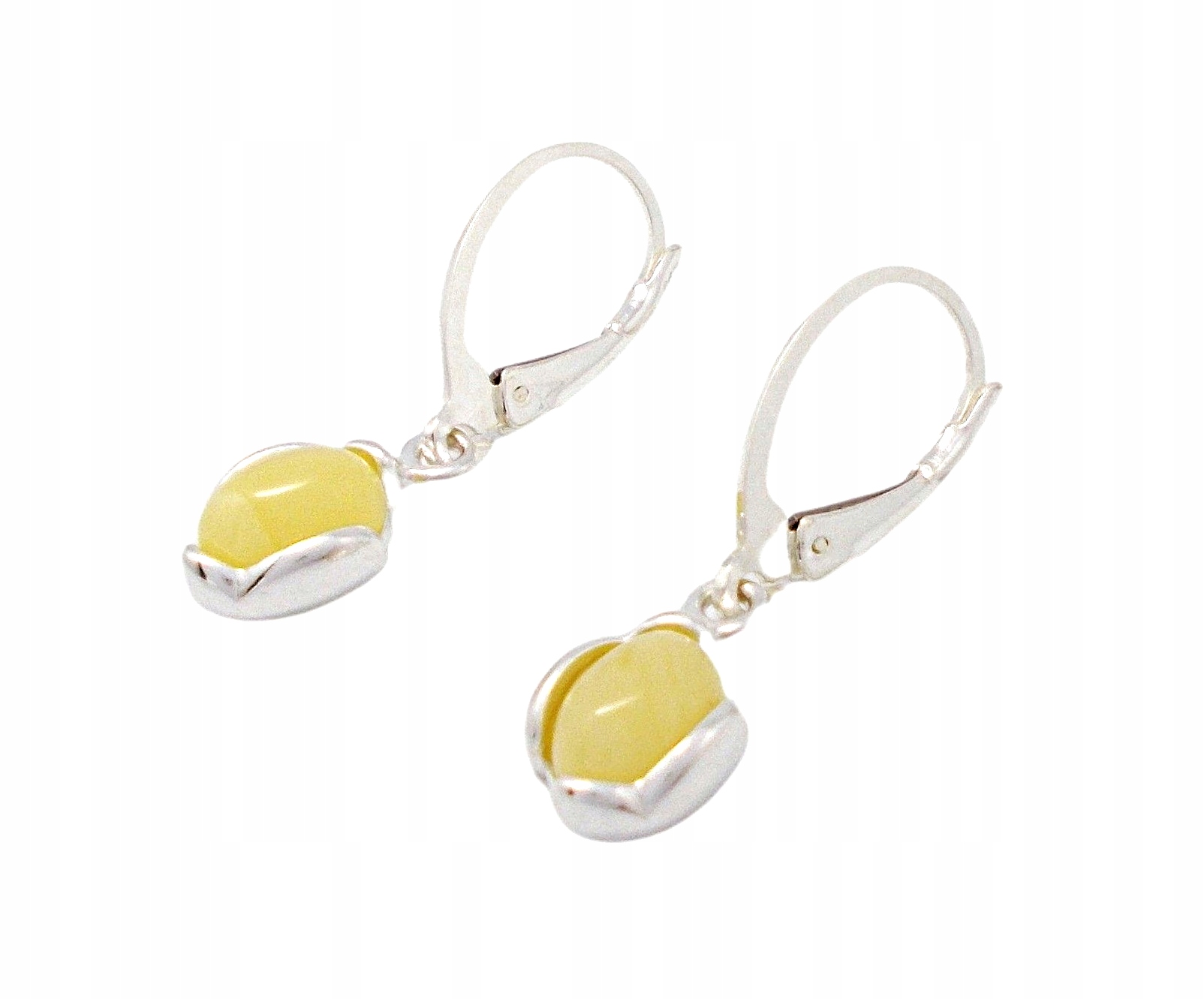 

Srebrne Kolczyki Z Bursztynem