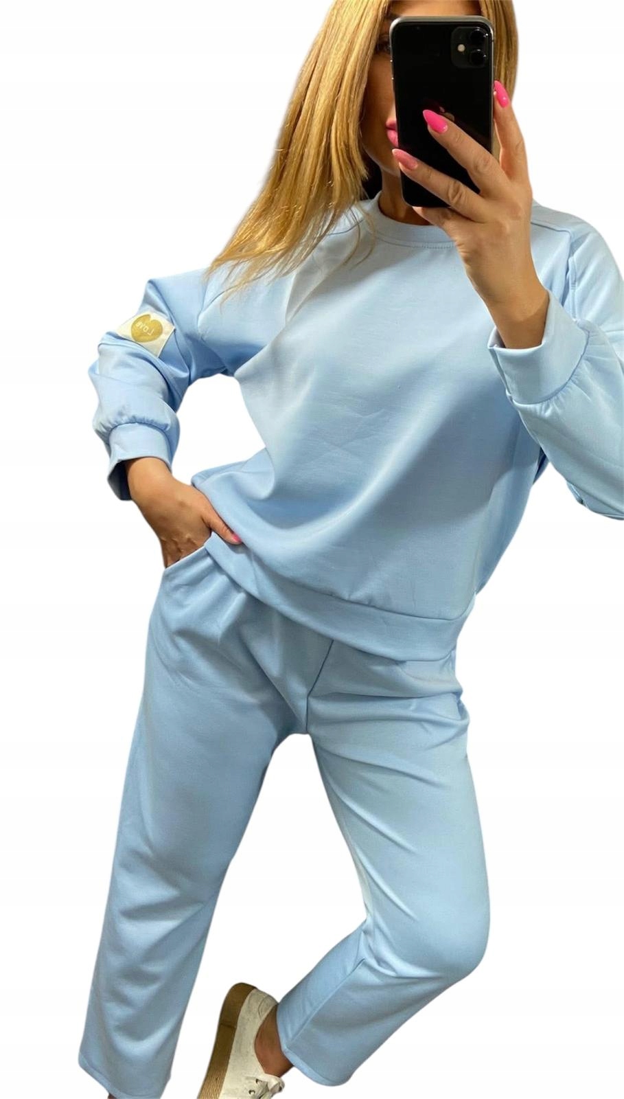 Z0004 Teplákovka Oversize Nášivka Na Rukávku Modrá vel. 48 (4XL)