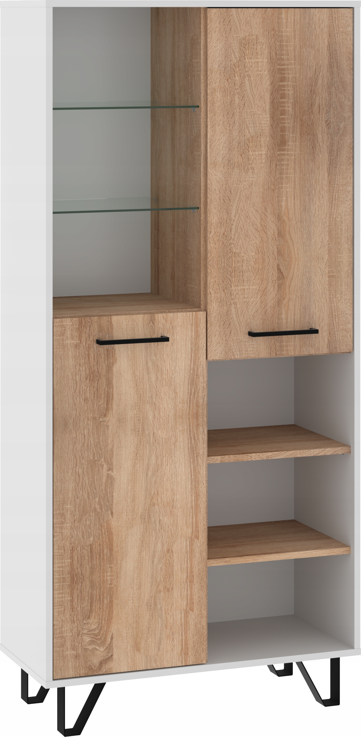 Regál Boss 2D BOS-09 bílý dub sonoma 80 cm