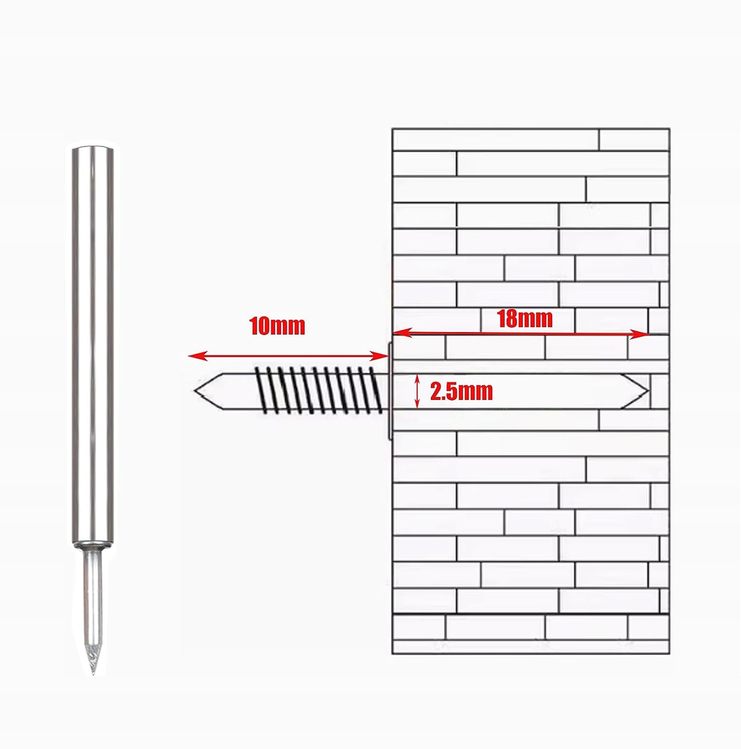GWOŹDZI DO LISTWY PRZYPODŁOGOWYCH GWINTEM, PODWÓJNE ŁBEM, BEZ SZWU 100 SZT Liczba sztuk w ofercie 100 szt.