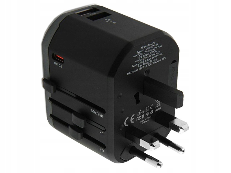 Podrózna Ładowarka Sieciowa Adapter 20 Wat Anglia, Usa Australia, Eu