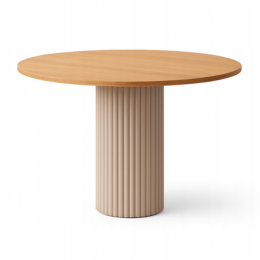 Stůl na kovové noze, kulatý stůl Hikora 100 cm, stůl do obývacího pokoje