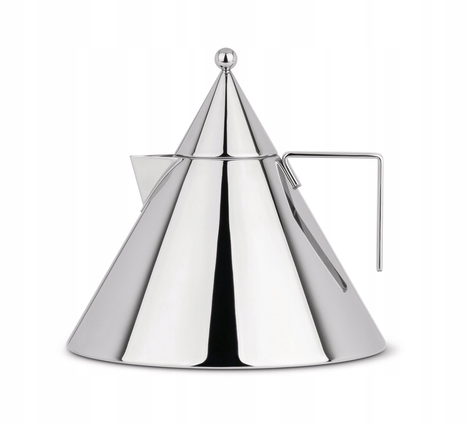 Alessi IL Conico Tradičná oceľová kanvica 2 l Indukcia Strieborný lesk