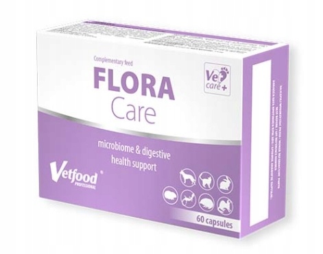 Vetfood Flora Care 60 kapsułek biegunka u psa kota