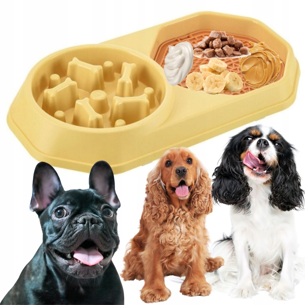 Levně Miska 2v1 zpomalující jídlo a lízací podložka