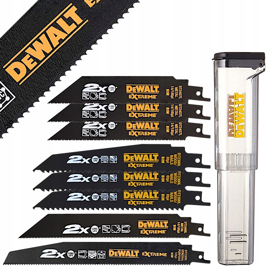 Brzeszczoty do pilarek szablowych Extreme zestaw 8szt. DeWALT DT2443L