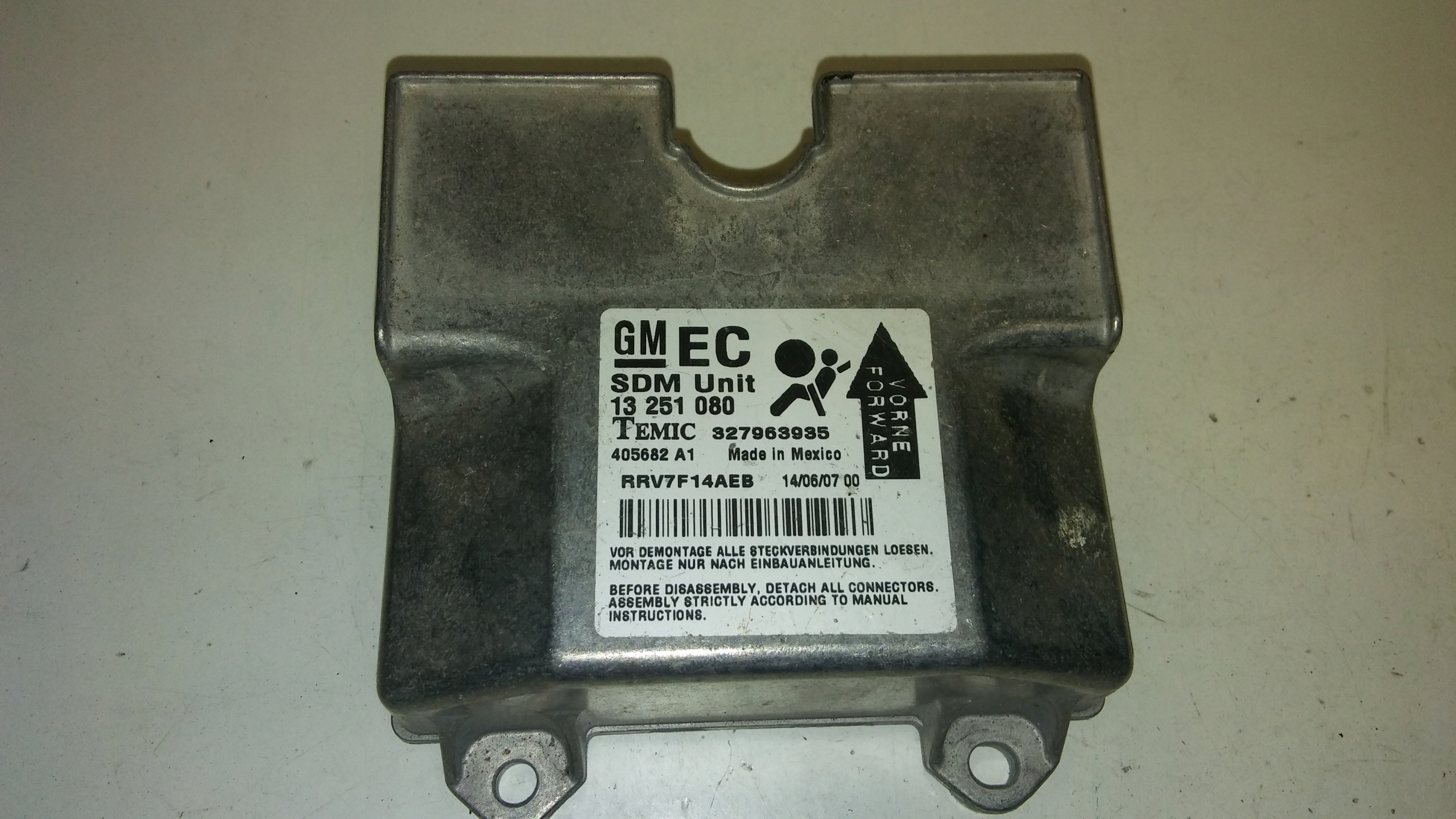 CZYSTY ODNOWIONY SENSOR STEROWNIK AIRBAG OPEL ASTRA H 13251080