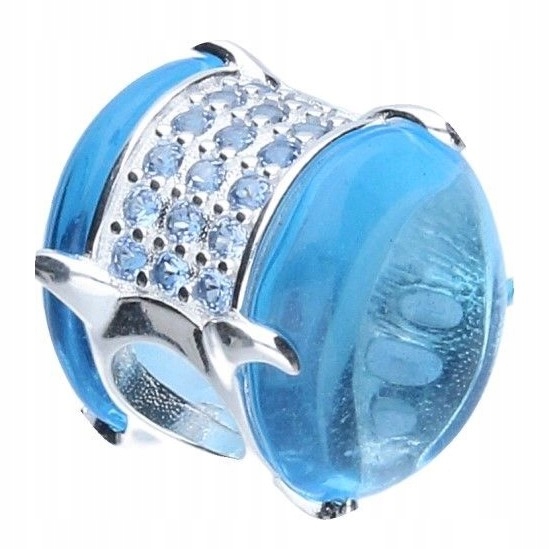 

Charms Niebieski Kamień Cyrkonie srebro 925