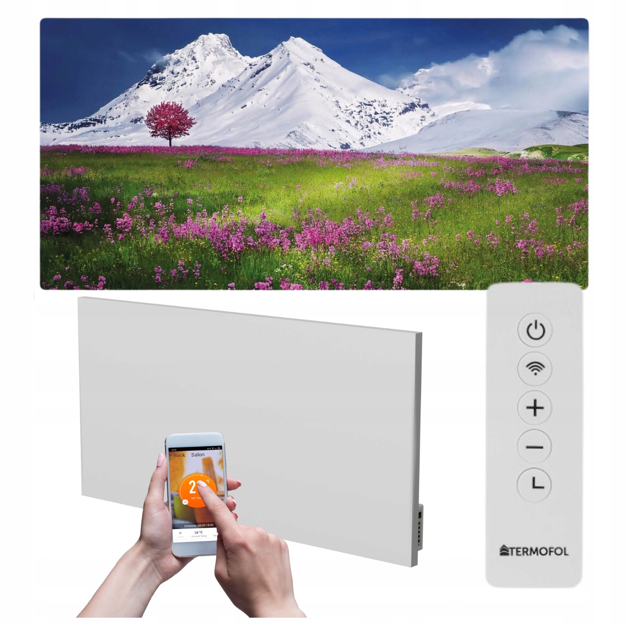 Infračervený obrazový ohrievač 700 W 120 x 60 cm WiFi