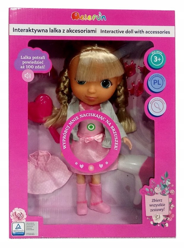 Lalka z akcesoriami mówiąca 100 zdań Marka Elefun