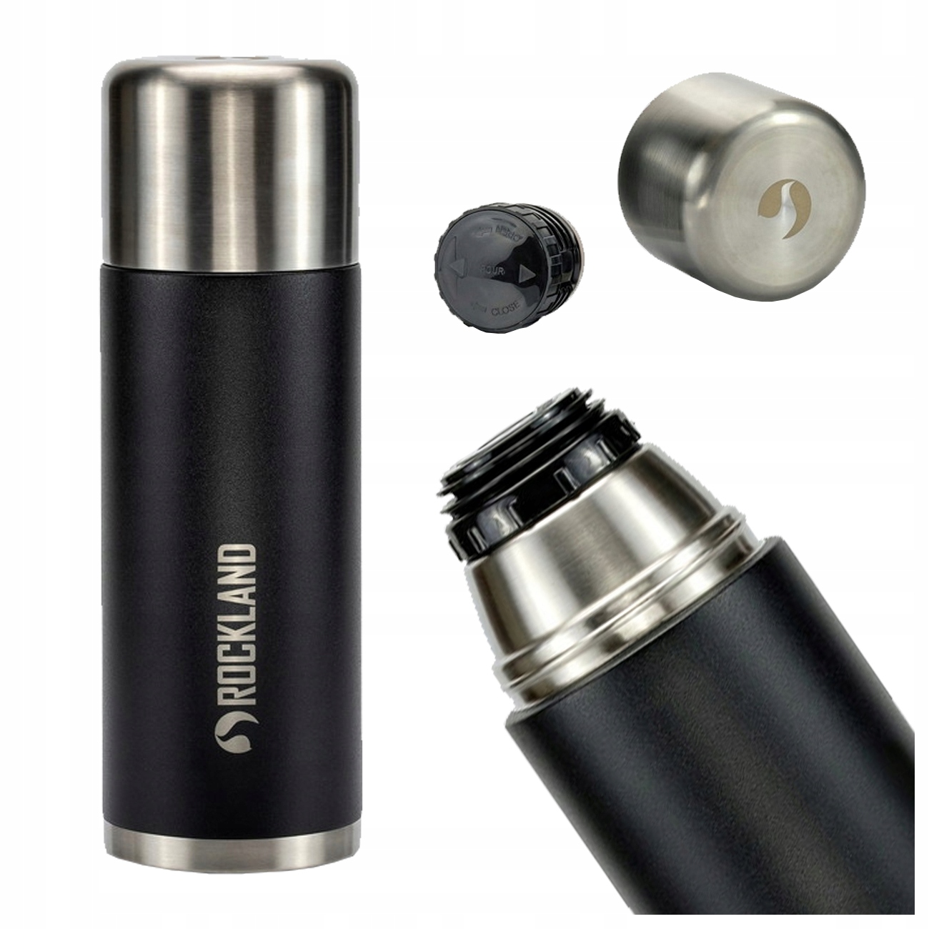 Termos Stalowy Na Napoje Ciepłe Rockland Polaris 1L Z Kubkiem Termicznym