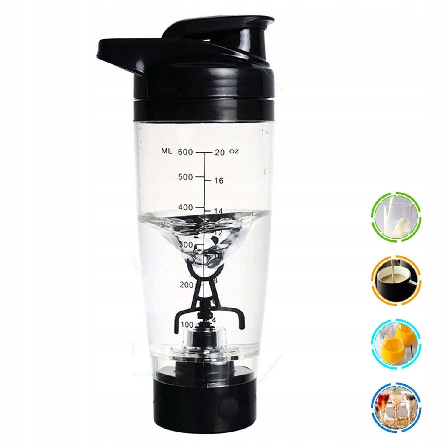 Elektryczny Shaker Białek 600ML Szejker Do Odżywek Na Siłownię Szczelny Usb