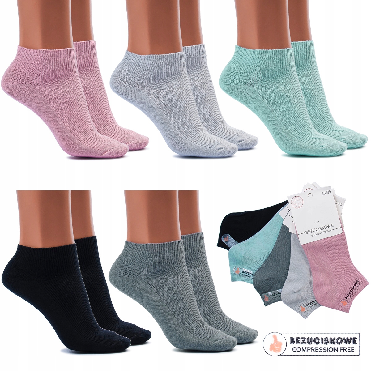 

5 x Skarpetki damskie Bawełniane Ciepłe MIX 39-41