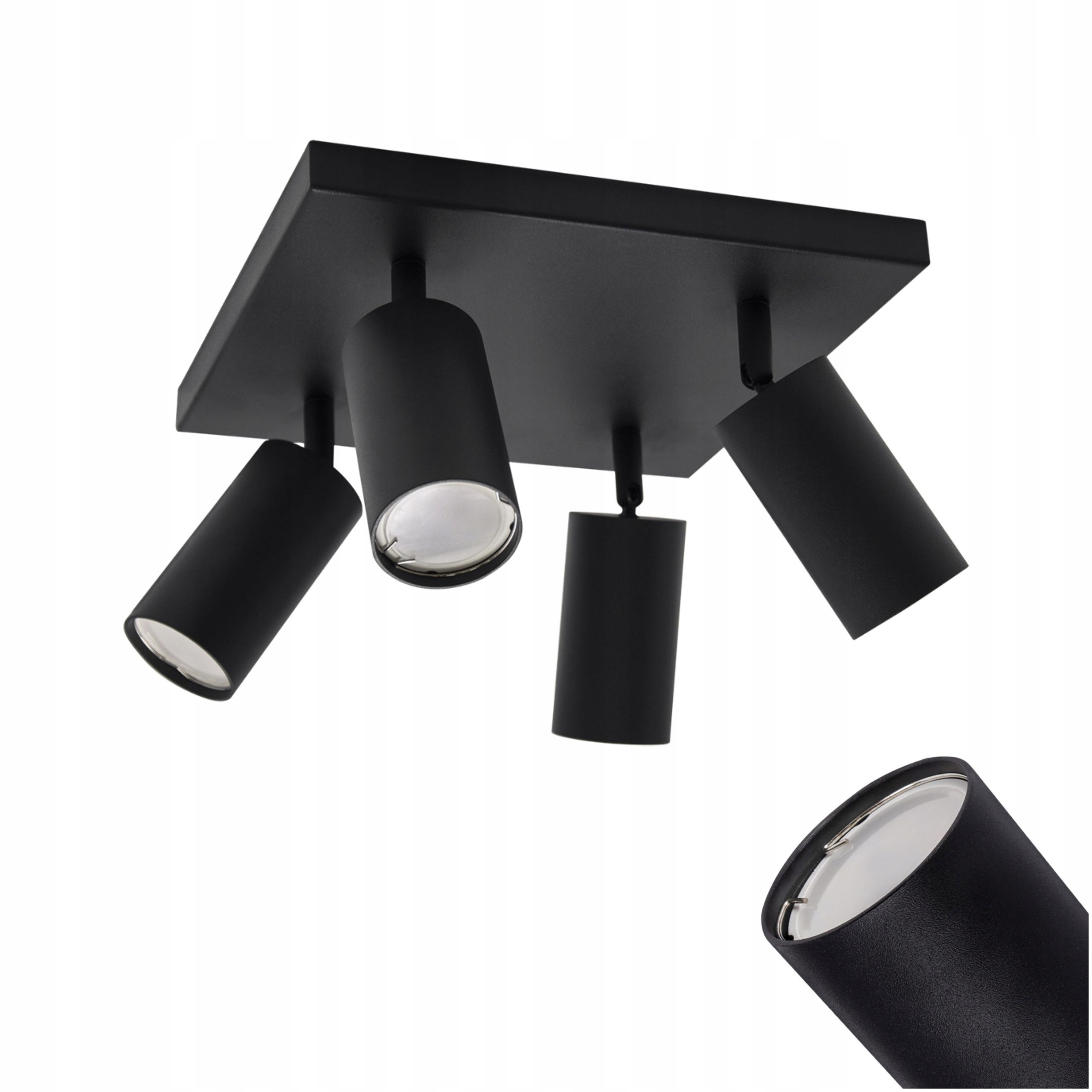 Nástěnné a stropní svítidlo Spot Manam 4D Černé GU10 4x 35 W 03766 Ideus