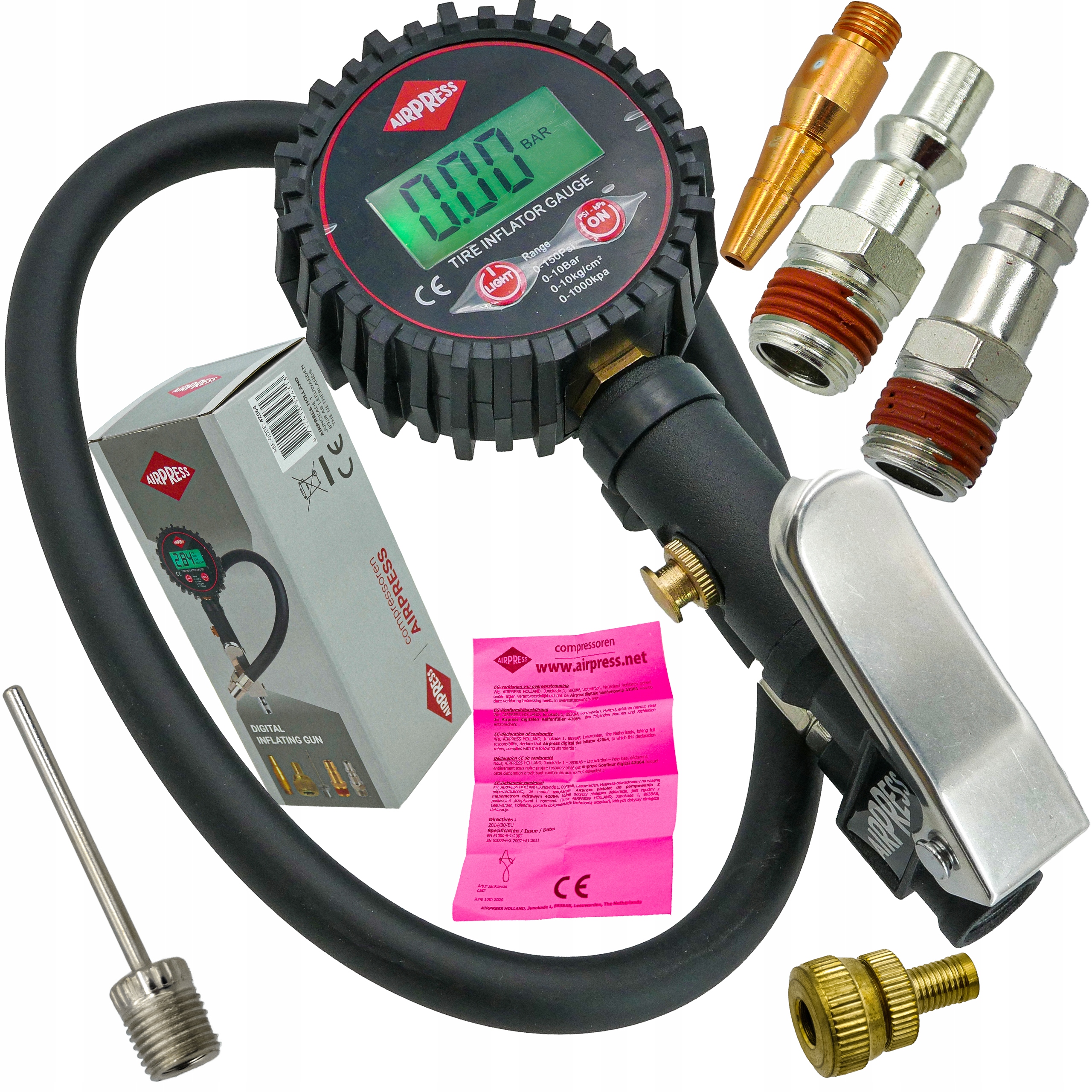 

Airpress Pistolet Do Pompowania Kół LCD Akcesoria