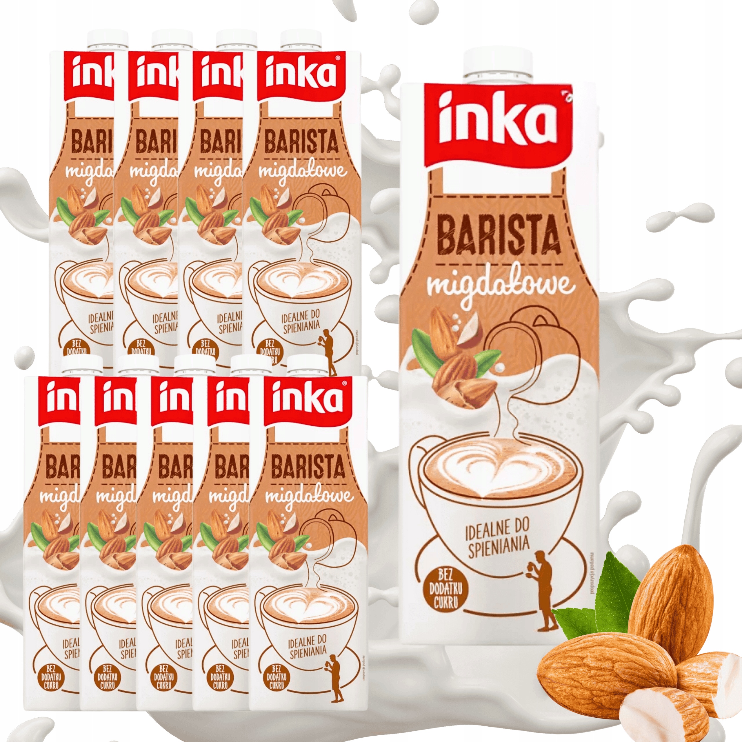 Levně Inka Barista Mandlový nápoj do kávy bez cukru veganský set 10 x 1L