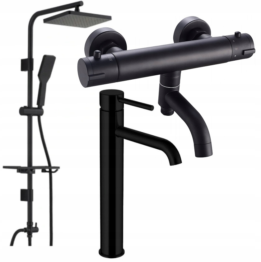 

Deszczownica bateria wannowa umywalkowa wys Czarna