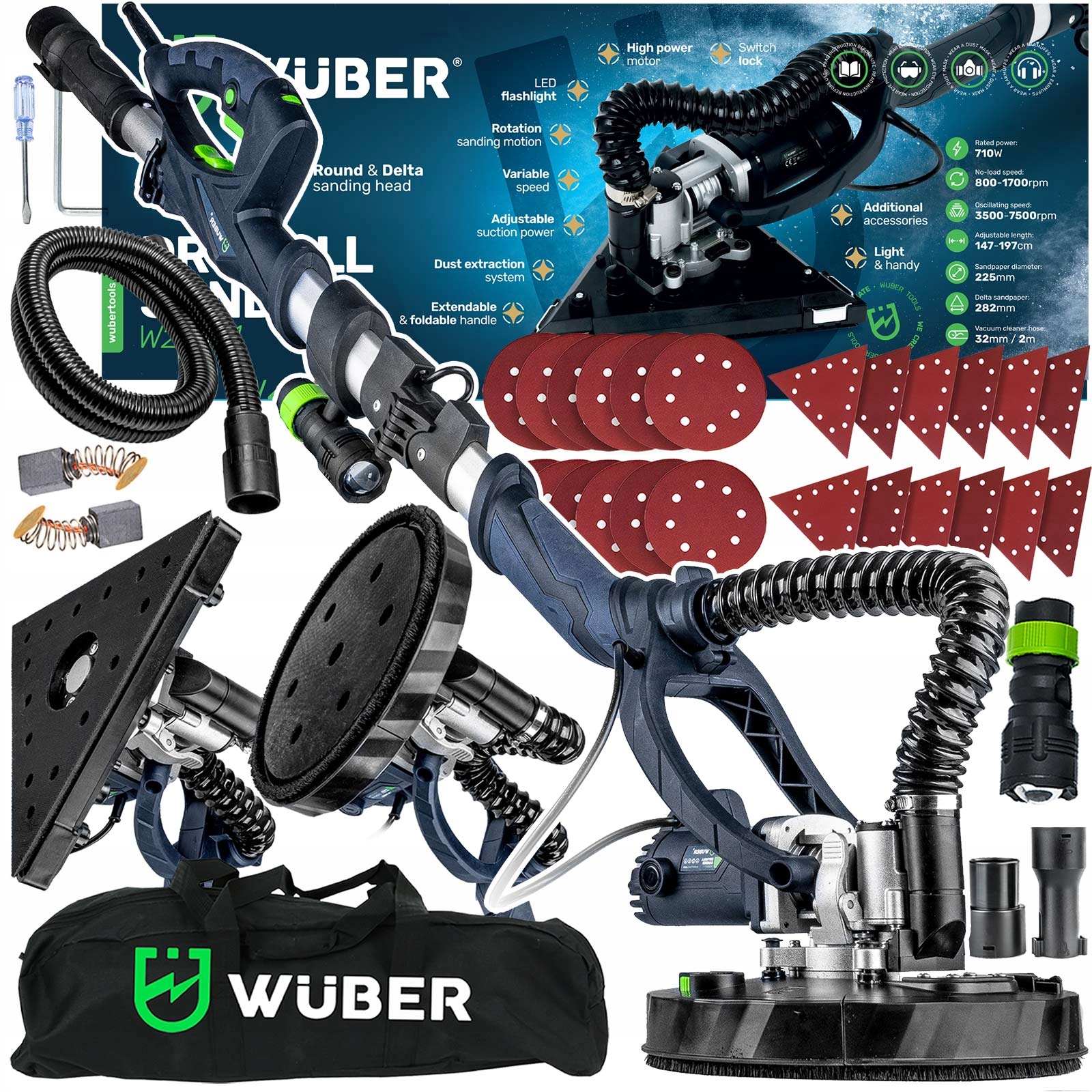 Szlifierka Do Gipsu Gładzi Tynku Żyrafa Led Dwie Głowice Papier 24x