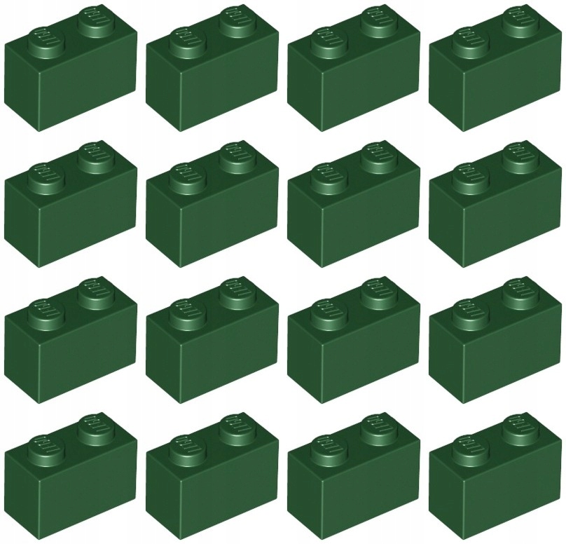 

Lego 3004 Klocek 1x2 zielony ci. Nowy (12g) 16 szt