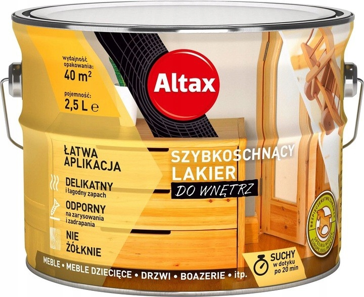 Szybkoschnący lakier bezbarwny 2.5L Półmat Altax