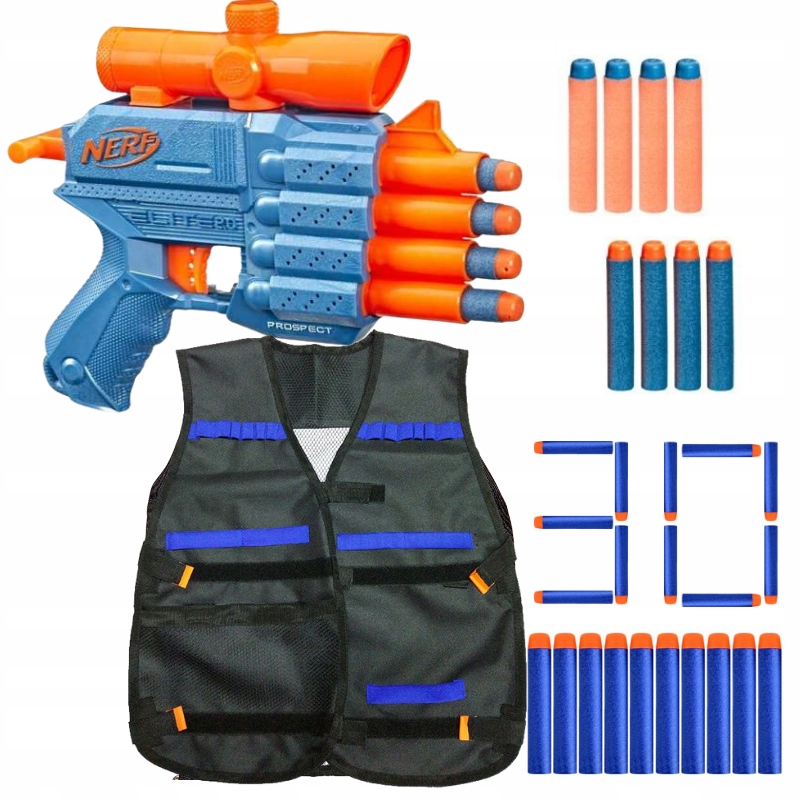 NERF ELITE PROSPECT + STRZAŁKI KAMIZELKA ZESTAW