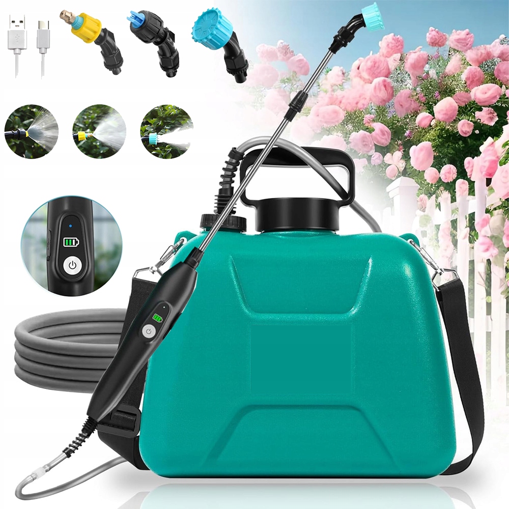 Opryskiwacz Ciśnieniowy Plecakowy Ogrodowy Elektryczny Akumulator 8L 3,7V