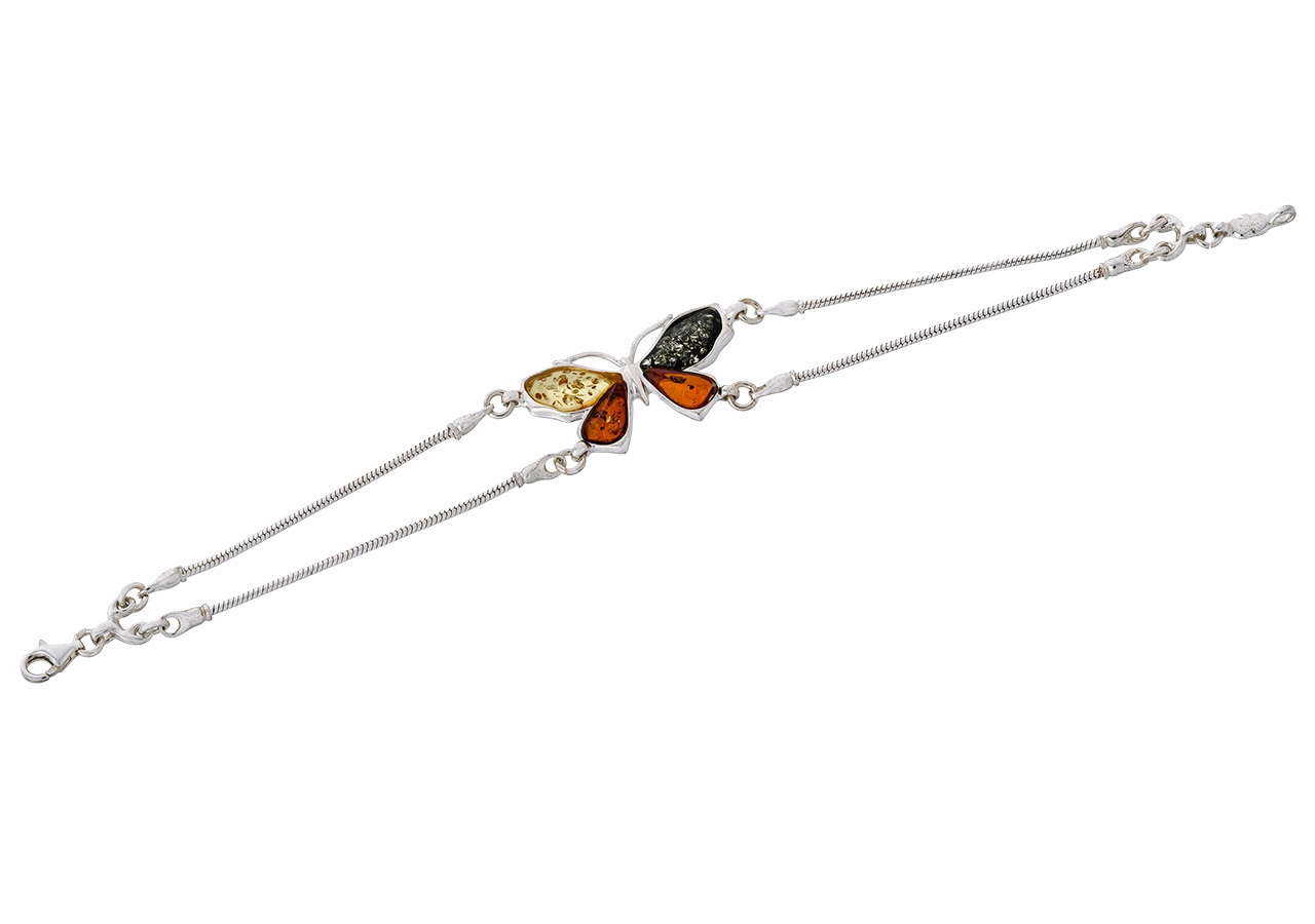 

Amber Bransoletka Łańcuszkowa Motyl z Bursztynem