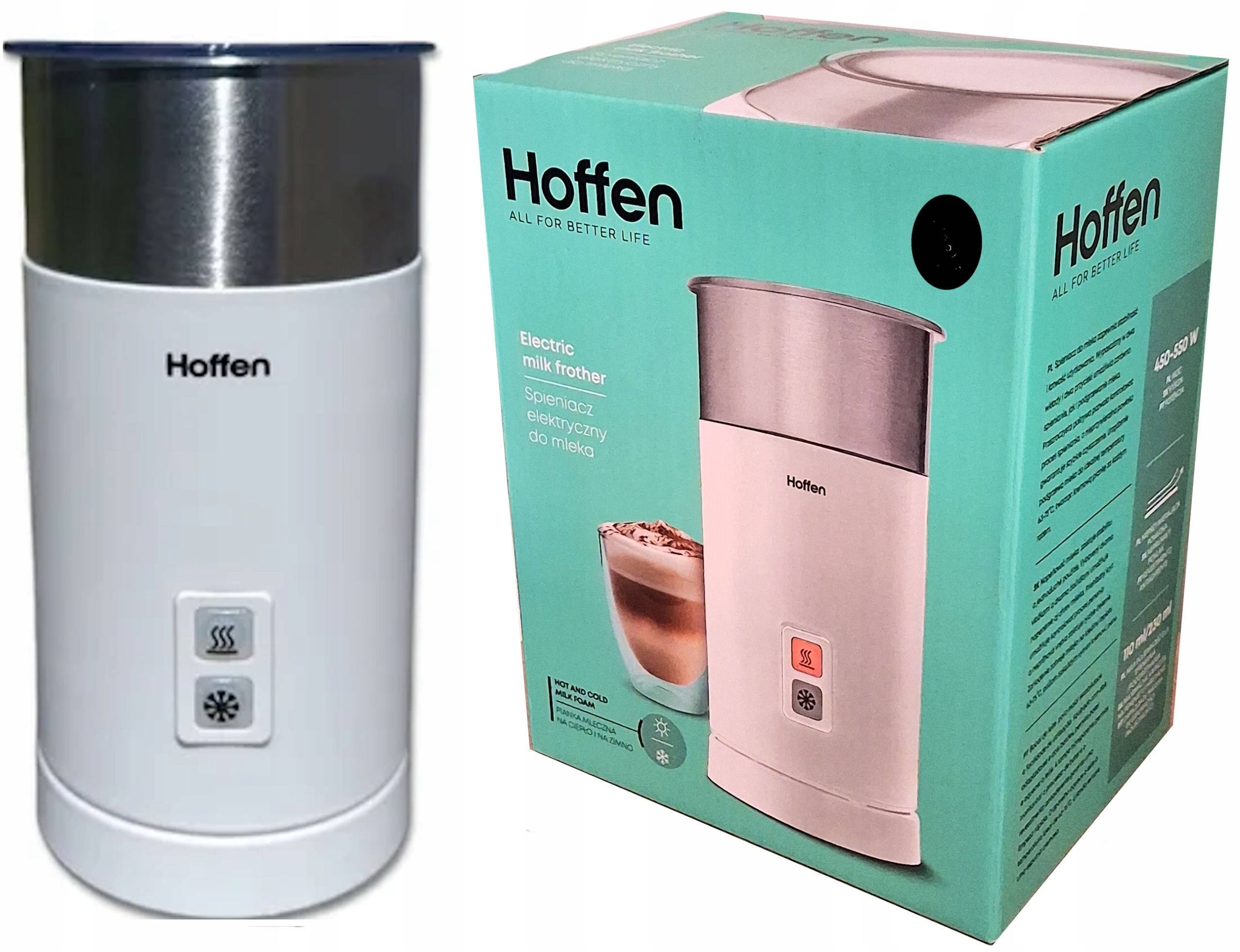 Spieniacz do mleka Hoffen Biały pianka na Ciepło i Zimno