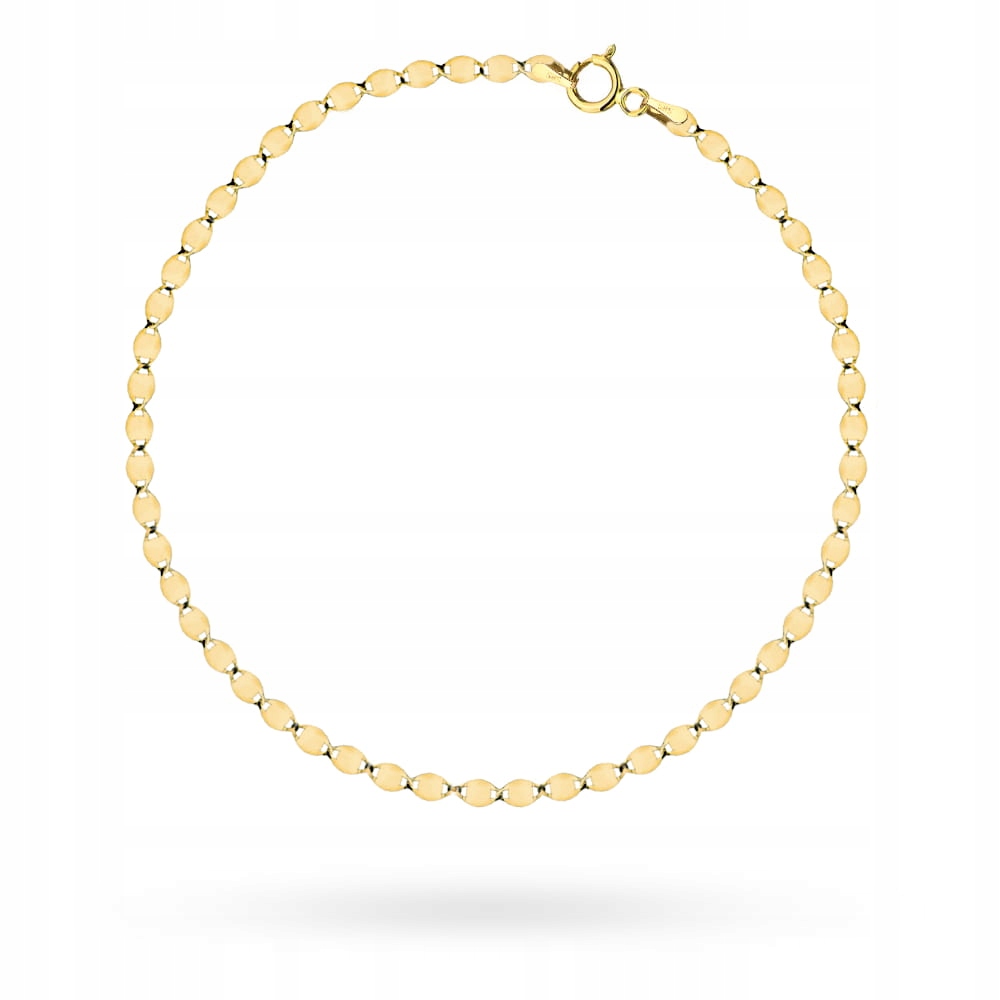 Zlatý řetízkový náramek 585 Oválné plechy 18 cm pro ženu 0.62 g