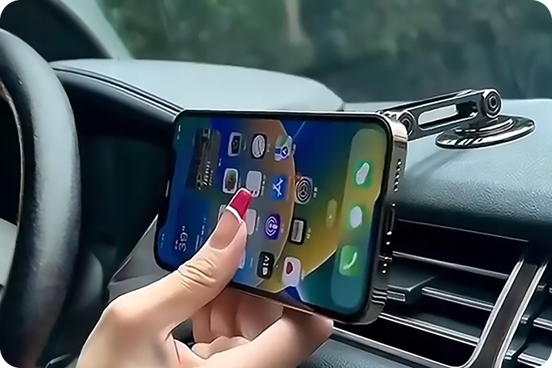 ALUMINIOWY UCHWYT SAMOCHODOWY MAGNETYCZNY DO TELEFONU BLASZKI SZYBA KOKPIT Stan opakowania oryginalne