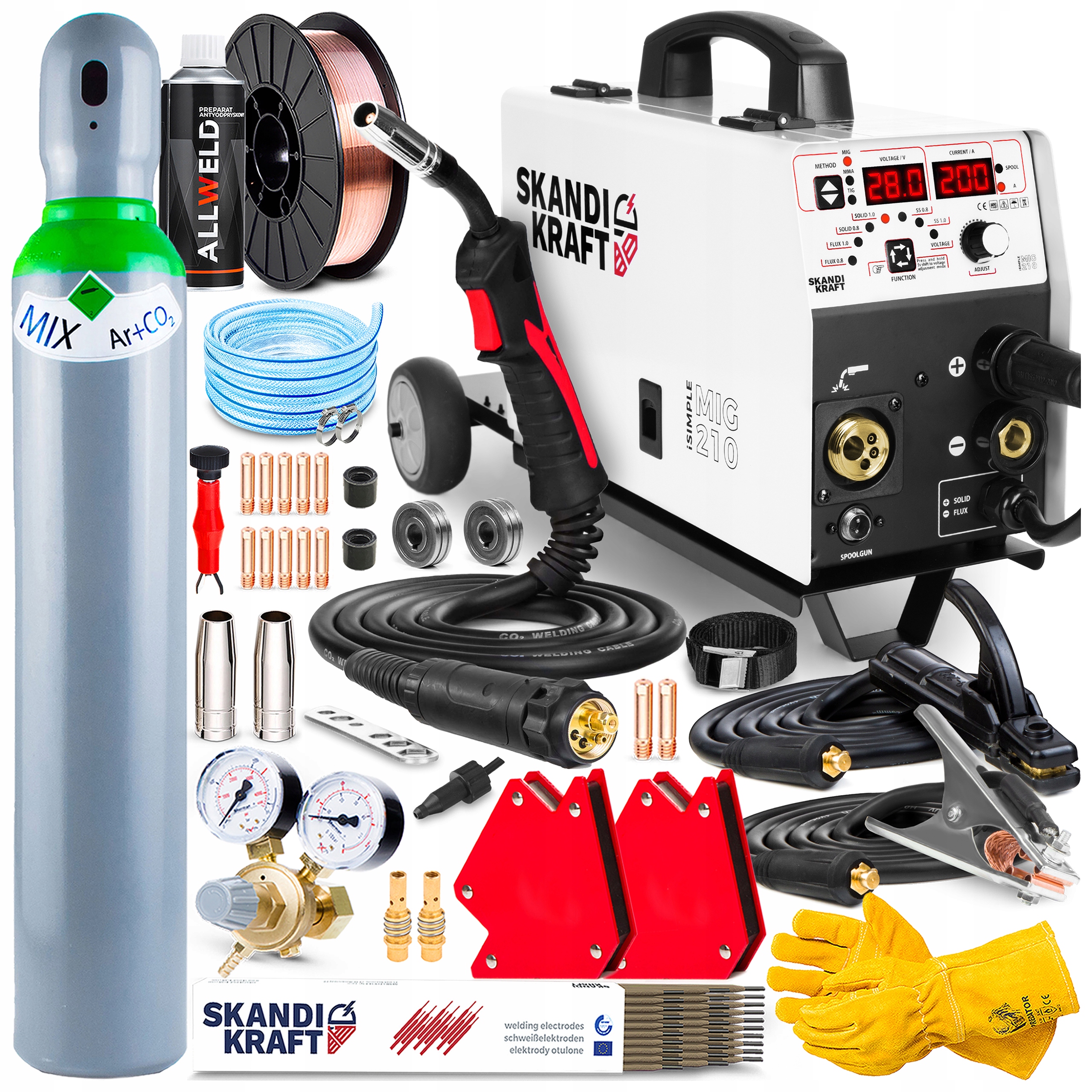 Poloautomatická Svařovací Svářečka Migomat Skandi Kraft Mig 210 Cart 230V 200A