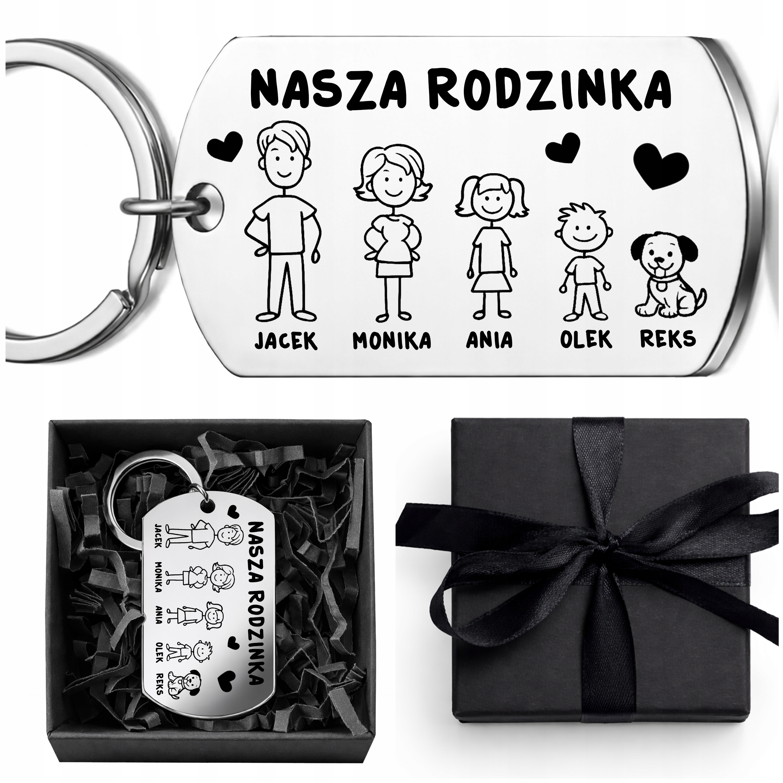 BRELOK Z GRAWEREM NASZA RODZINKA PERSONALIZOWANY PREZENT RODZINA IMIOMNA
