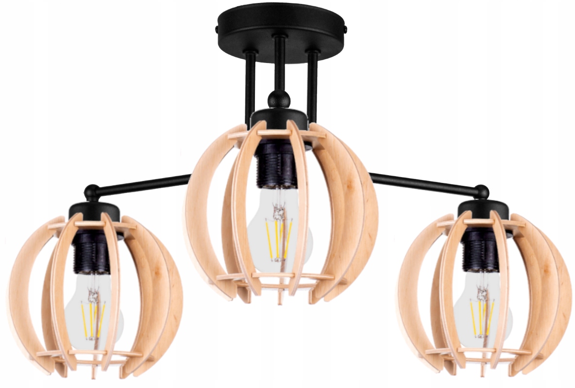 

Lampa Wisząca Sufitowa Drewniana Kula Loft