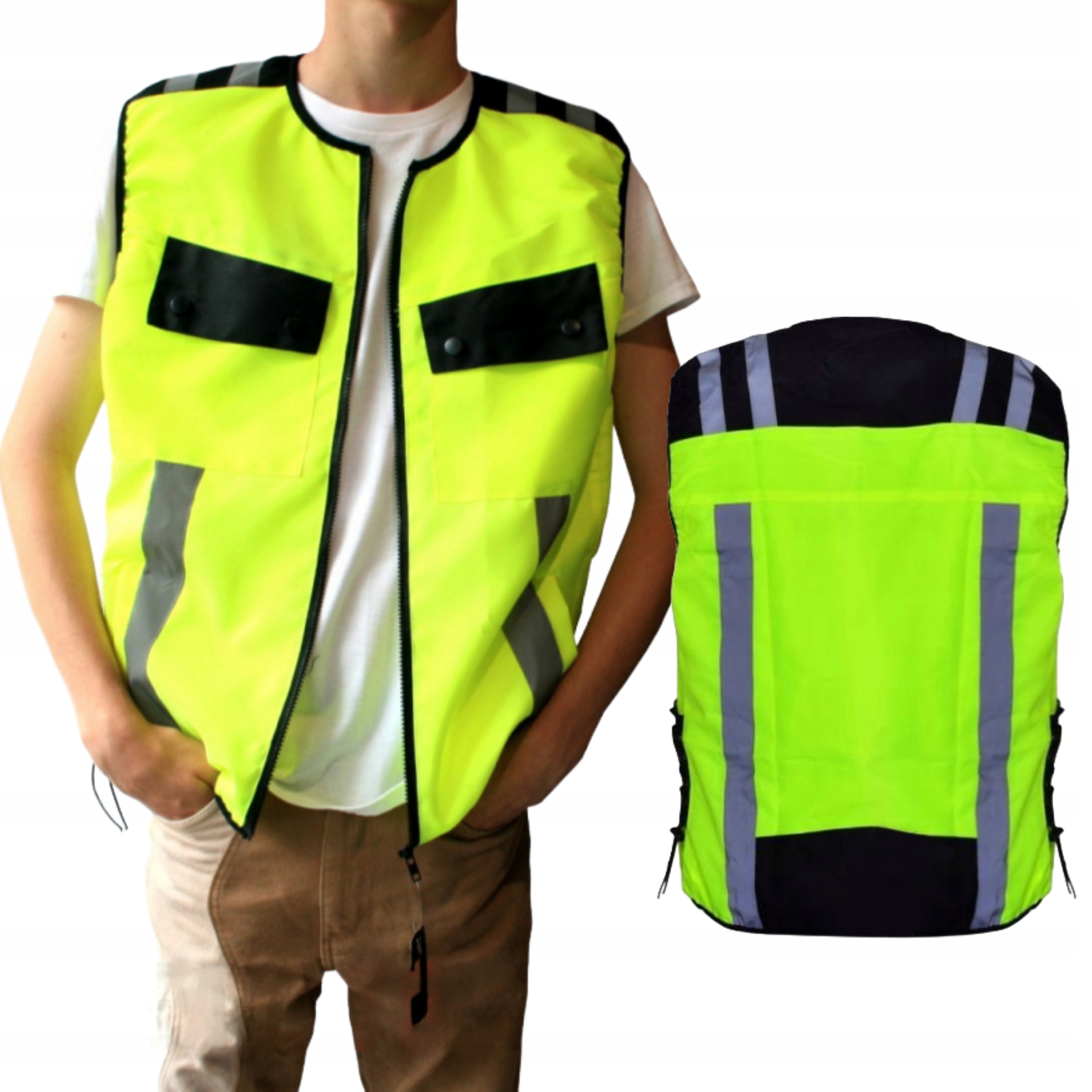 Leoshi Reflexní Vesta Pro Motocyklové Kolo Fluo XXL-3XL 72x66 cm