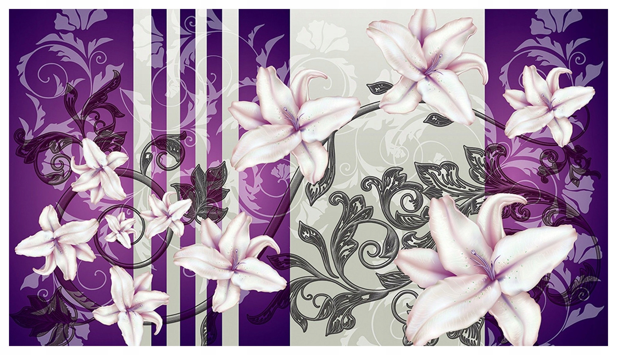Fototapeta Lilie v odstínech šedé a fialové vinylová 254x184 lepidlo