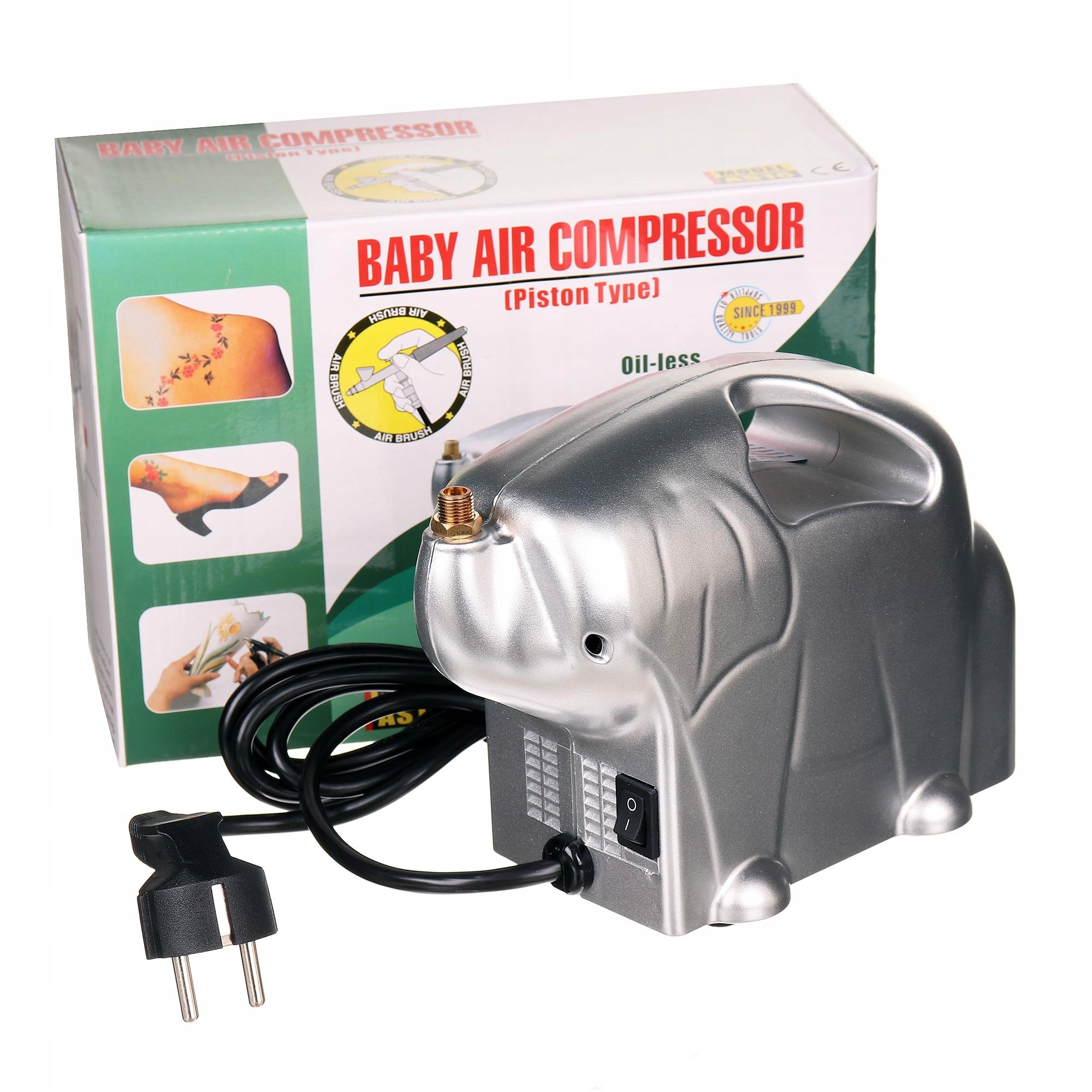 Stylový Mini modelářský pístový kompresor 230V AS16 pro Aerograf