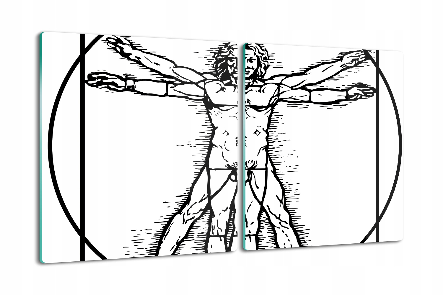 Kuchyňská deska na servírování sýrů z pizzy 2x40x52 Člověk da Vinci