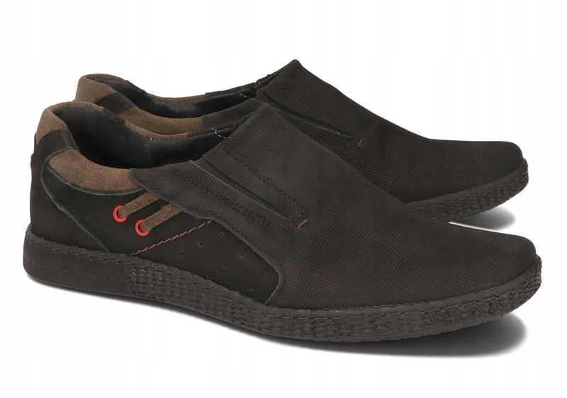 

Mokasyny Buty Męskie Casual Skóra 862L Czarny 43