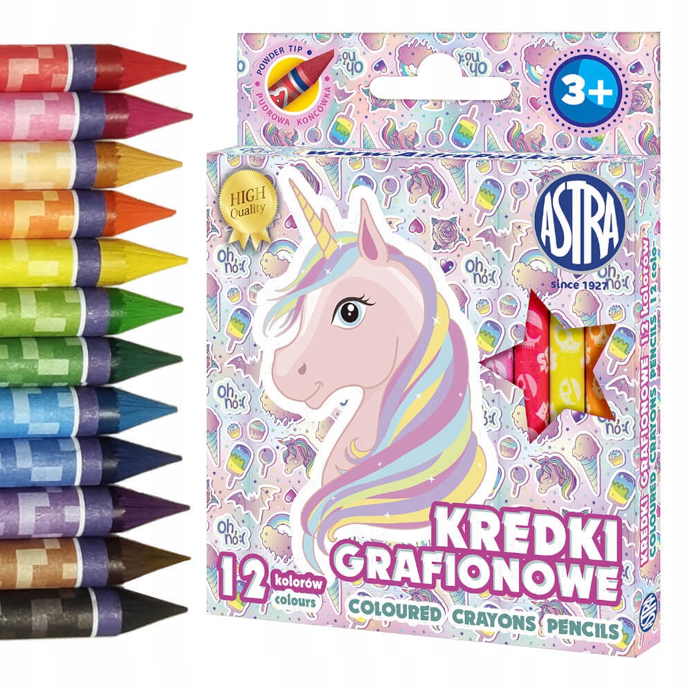 

Kredki grafionowe Jednorożec Unicorn 12szt Astra