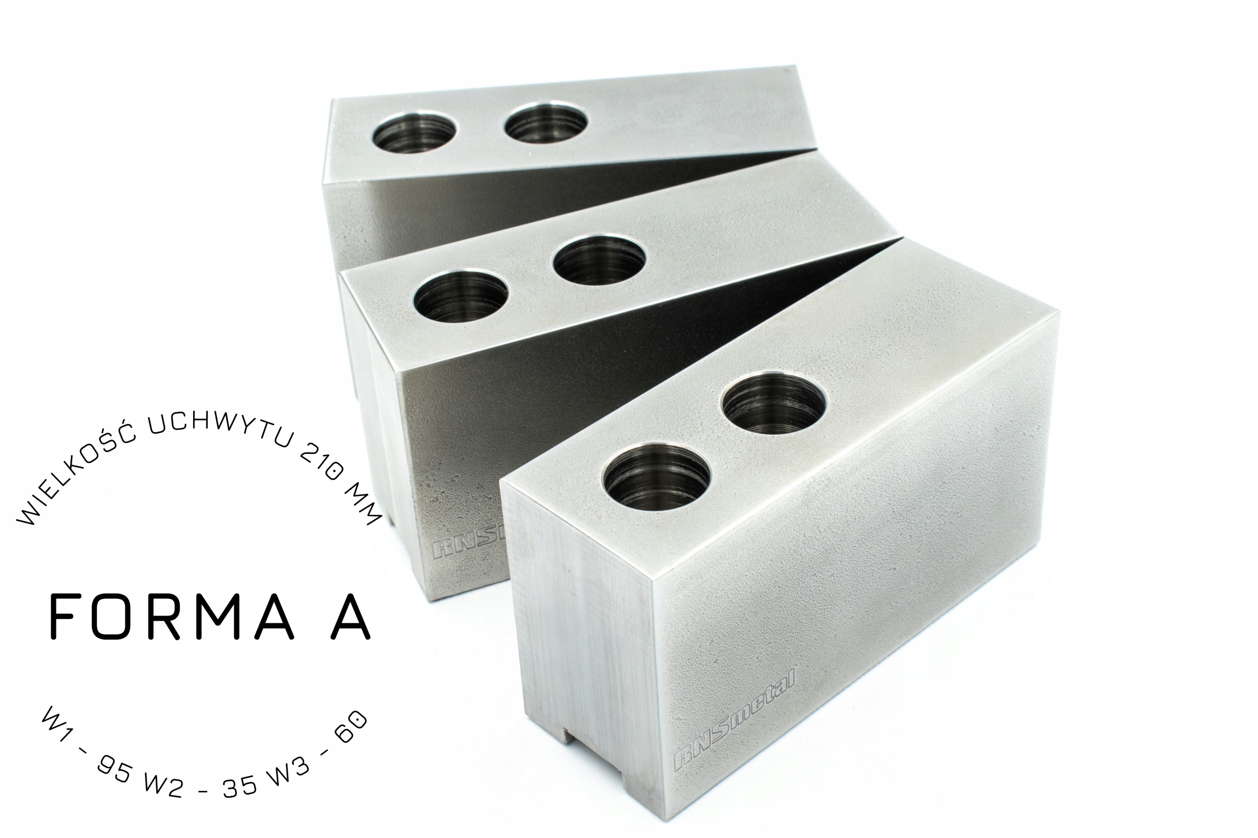 Szczęki Tokarskie Miękkie 210 A Dł 95 x Sze 35 x Wys 60 1,5x60°