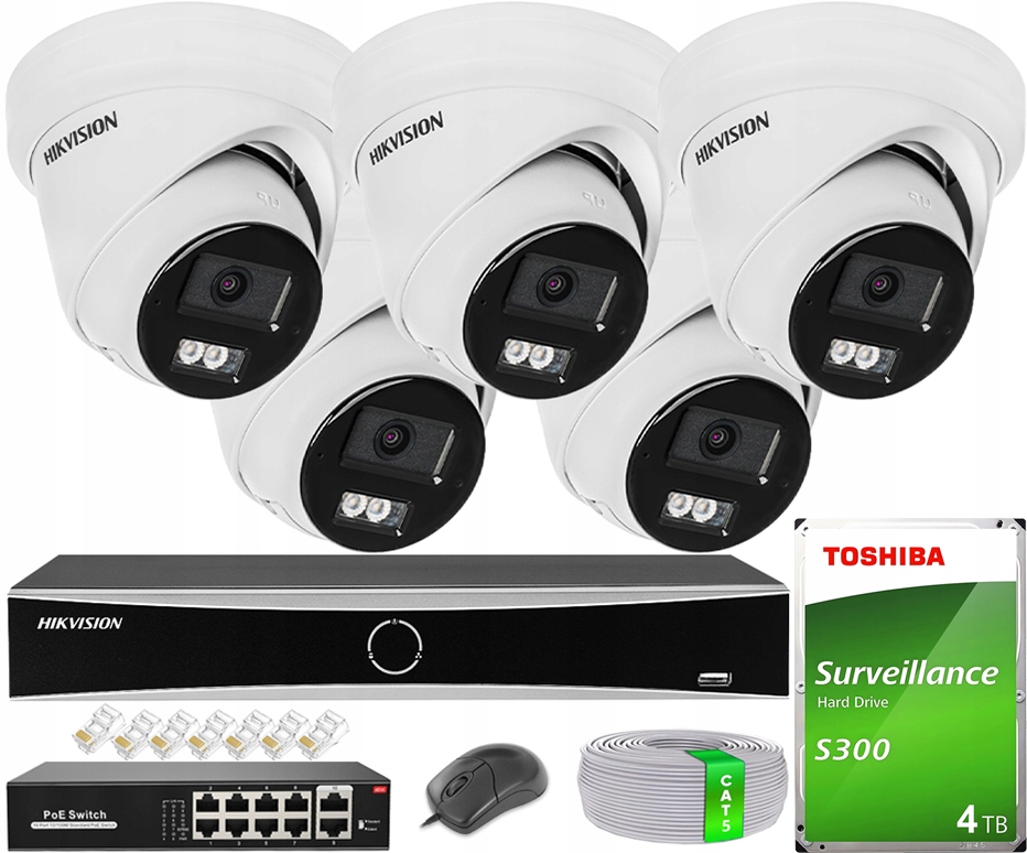 Sada na monitorovanie 8MPx Hikvision Acusense 5x DS-2CD2383G2-LI2U 4K 4TB