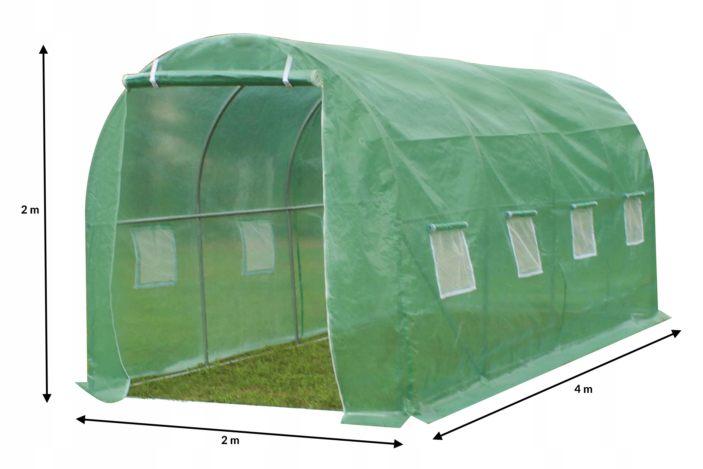TUNEL FOLIOWY OGRODOWY DUŻY 4x2 SZKLARNIA OGRODOWA NA WARZYWNIAK 8 m2 UV-4 Powierzchnia 8 m²