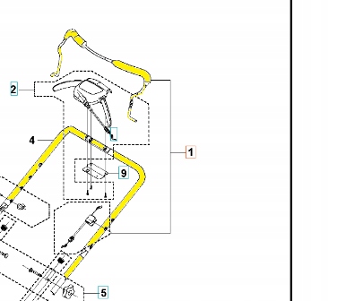 Sestava ramene benzínové sekačky L 321AHX Husqvarna 598453101