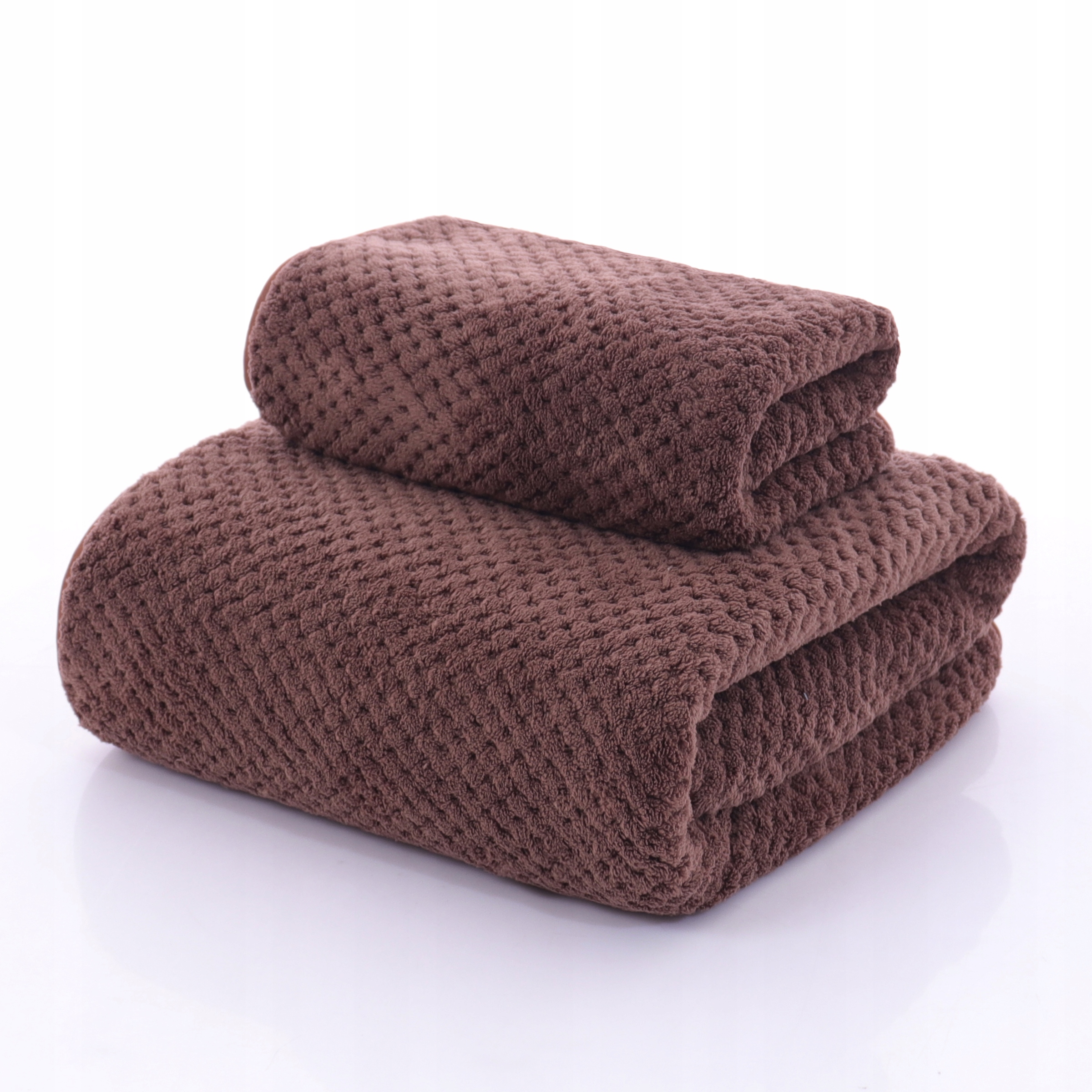 KOMPLET 2x RĘCZNIKÓW Z MIKROFIBRY M02 BRĄZOWY