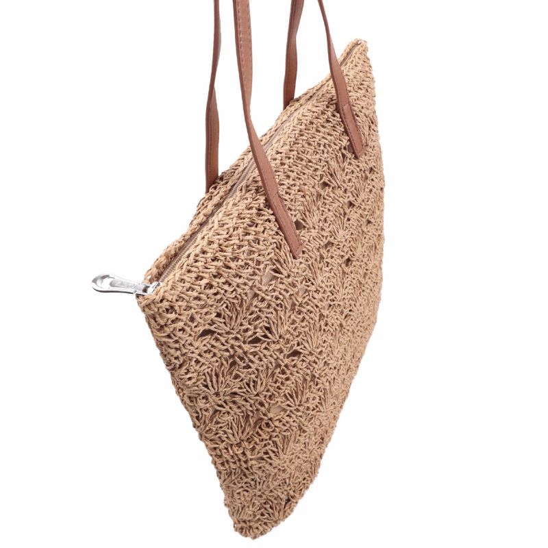 Torebka damska na ramię słomiana plażowa torebki pojemne miejskie podróżne Materiał dominujący słoma