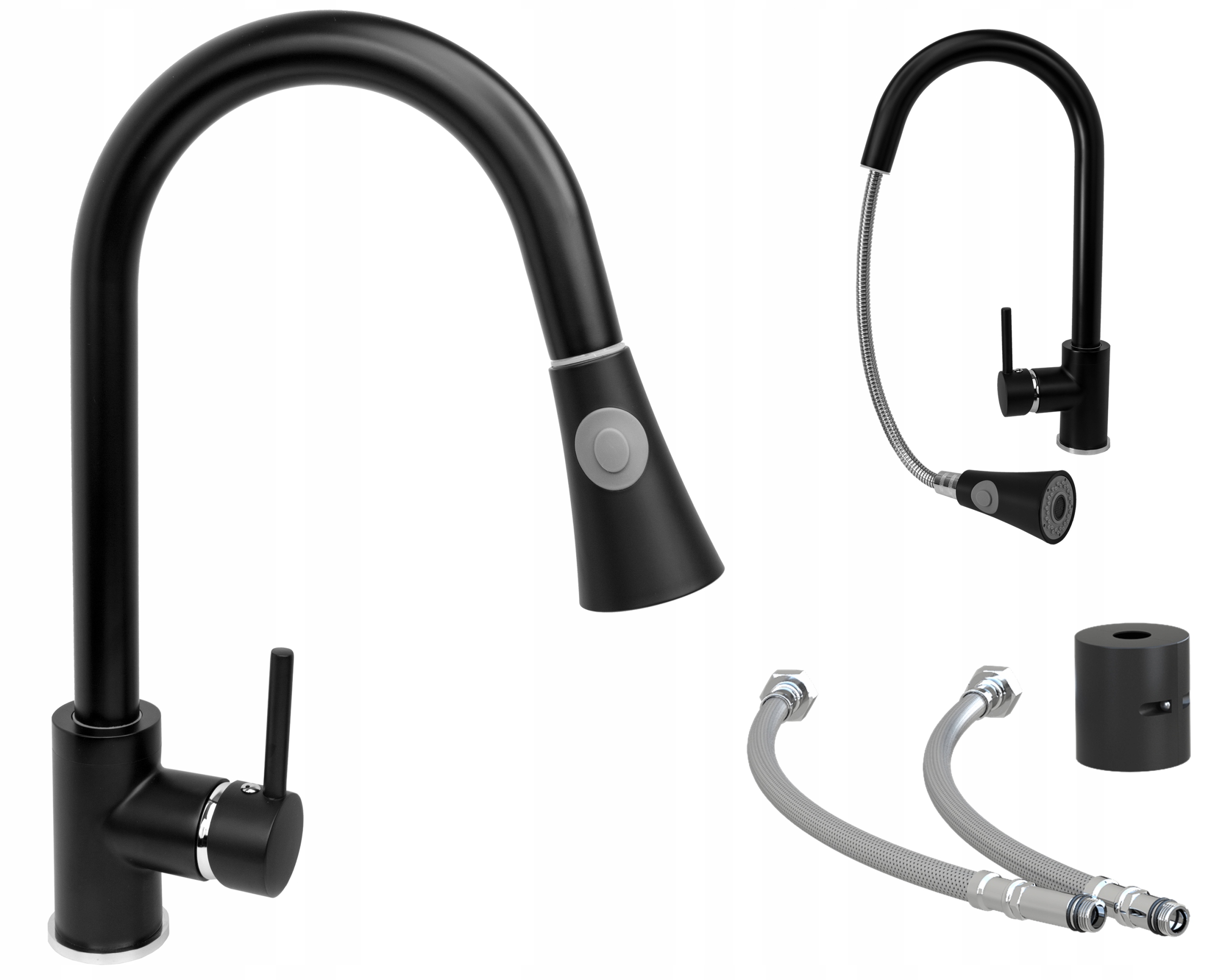 

Bateria Kuchenna Czarna Wyciągana Wylewka Kran