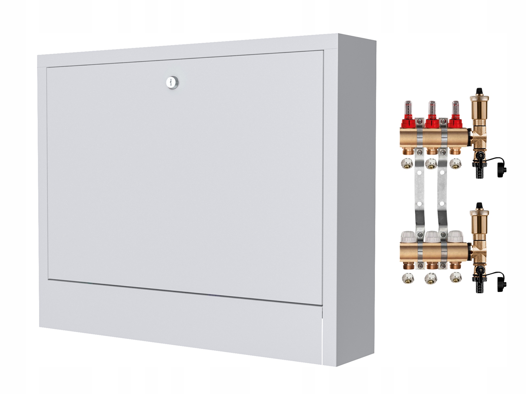 Mosazný Rozdělovač 3 Sekce Spojky Nástěnná Skříňka