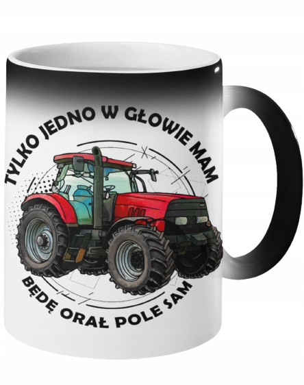 KUBEK MAGICZNY CIEKAWY CIĄGNIK TRAKTOR NAPIS WZORY