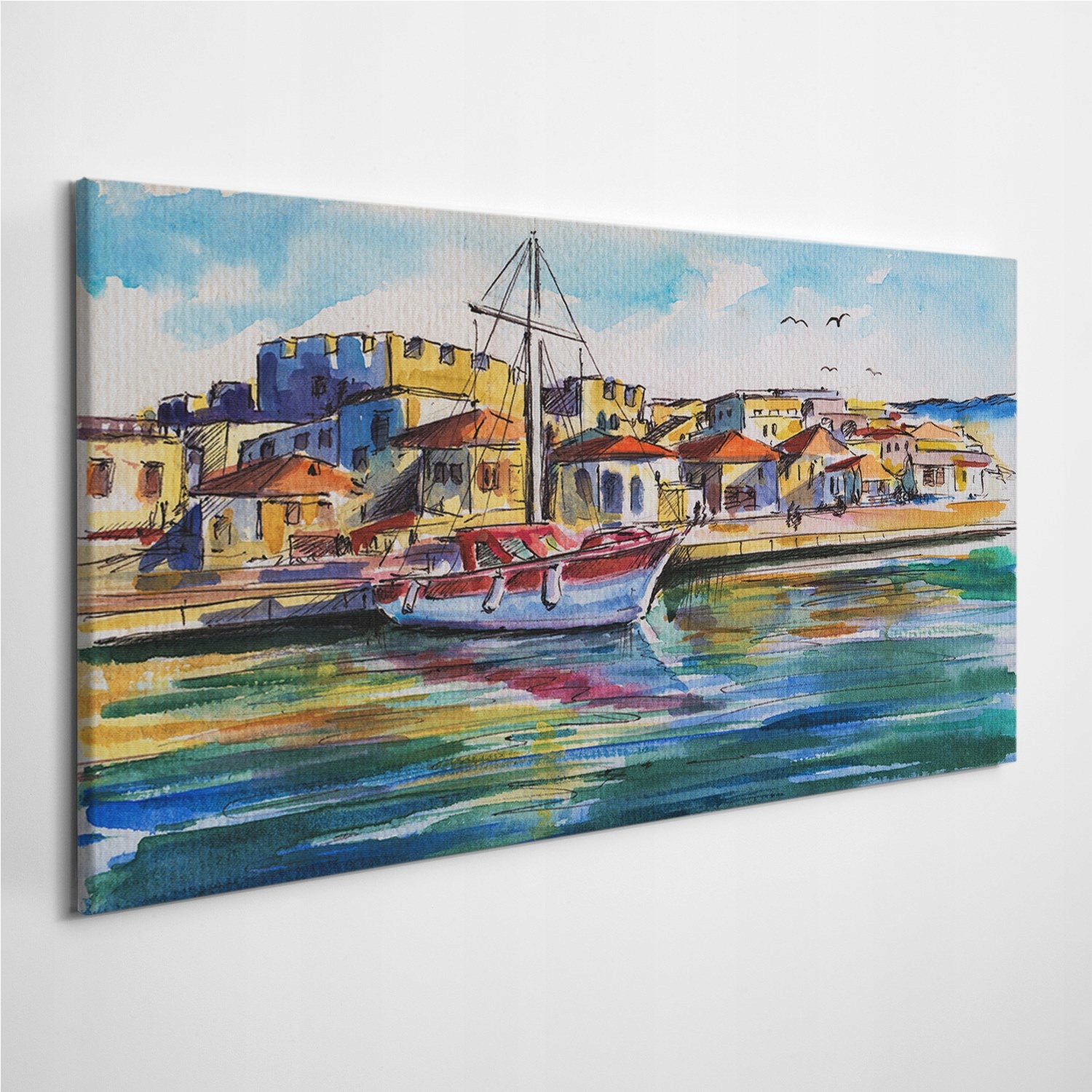 

Foto-obraz na ścianę Krajobraz Łódka Port 120x60