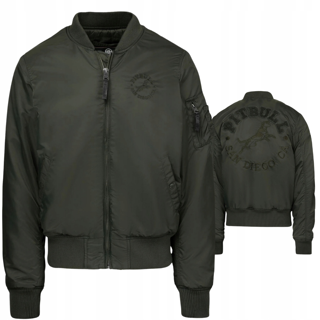 Pitbull West Coast Pánská Přechodová Bunda Bomber Hacket Dark Green 3XL